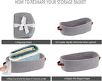 Cotton Rope Small Woven Toilet Paper Room Storage Basket with Handles for Bathroom, 13"x5.9"x4" Gary