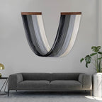 EOBTAIN Large Macrame Wall Hanging Black Grey Ombre Yarn Macrame Wall Decor Handmade Woven Tapestry Boho Wall Art for Bedroom Living Room Home Office Decorations, 15.7" W x 31.5" L