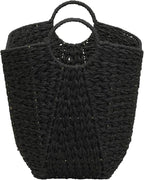Household Essentials Paper Rope Basket with Handles, Natural Woven Woven Storage Basket, Great for Decoration or Organization
