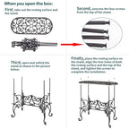 Sungmor Heavy Duty Cast Iron Potted Plant Stand Garden Table - 22.6IN. 1 Tier Metal Stands - Decorative & Vintage Style Indoor Outdoor Corner Shelf for Planters Vases Lanterns Ornaments Books and More