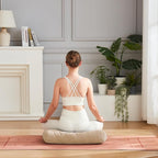 Meditation Cushion Bolster Pillow for Restorative Yoga – Supportive Cushion for Meditation, Pilates, and Relaxation – Filled with Buckwheat Hulls - Removable Cover