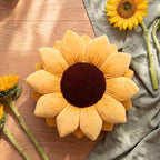 Green Philosophy Co. 3D Sunflower™ Shaped Decorative Throw Pillow - Soft Plush Cushion for Bed and Couch, Cute Boho & Cottagecore Home Decor Accent, Golden Yellow, 20 Inches