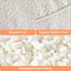 Pouf Ottoman Stuffed Modern Foam Filled Foot Rest Poufs for Living Room Chair Decorative 20 X 15 Inches Boho Relax Stool Floor Poufs Foot Rest for Living Room,Beige