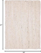 Unique Loom Braided Jute Collection Area Rug - Dhaka (2' x 3' 1" Rectangle, White)