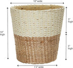 Household Essentials 2-Tone Woven Waste Basket, HandWoven Paper Rope Basket, Sturdy and Flexible, Great for the Bathroom, Office or Bedroom