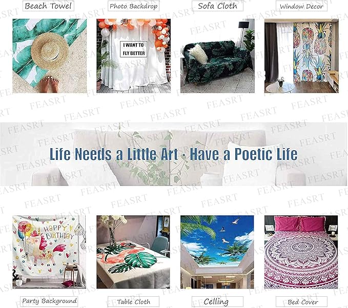 FEASRT European Medieval Royal Tapestry - Maiden and Unicorn, 90x84 Inches Soft Flannelette, for Decorative Wall Art Collection