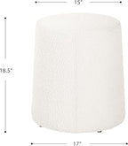 Spatial Order Organic Shape Ottoman (No Lid, Seat Only) | HomePop Home Décor | Round Pouf Foot Rest – Cream Boucle