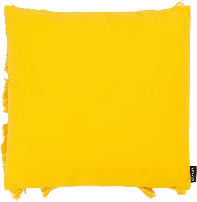 Safavieh Home Collection Grema Boho 16-inch Yellow Fringe Decorative Accent Pillow PLS7142C-1616