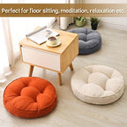 Floor Pillow Set of 2, Memory Foam Floor Cushions for Adults, Large Meditation Pillow for Sitting, 22 x 22 Inches (Round | Grey)