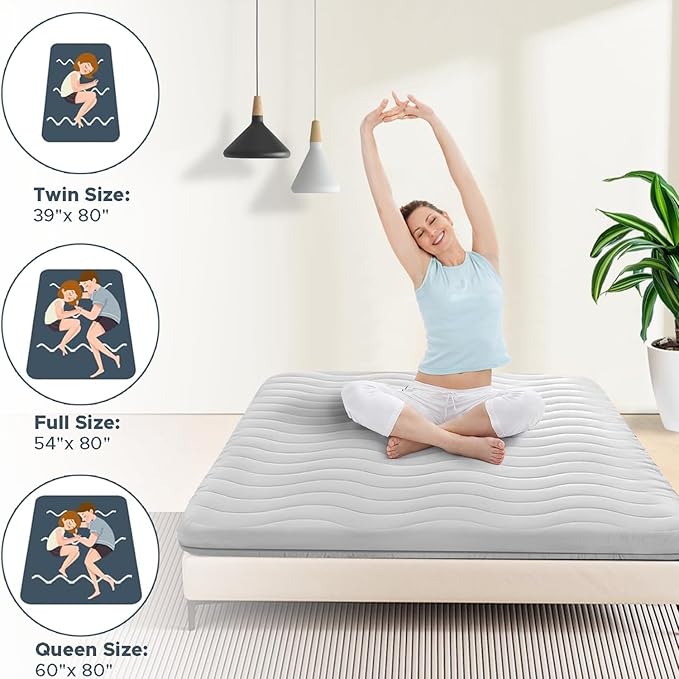 Japanese Futon Floor Mattress, 100% High Density Comfortable Foam, 3.5" Thicken Foldable Mattress Tatami Mat Sleeping Pad, Ideal for Comfort and Support, Kids Floor Lounger Pillow Bed Sofa (Full）