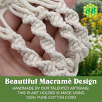 Macrame Plant Hanger with Short Rope (No Tassel) - 23 Inch - Cotton Macrame Cord for Boho Decor Flower Pots - Bohemian Chic Home Decor, Simple Indoor Outdoor Hanging Houseplants or Terrarium | 1 Pack