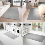 Kitchen Mat, Rubber Backing Cushioned Non Slip Kitchen Rugs for Floor, Absorbent Runner Comfort Standing Mat Rug Washable for Kitchen, Office, Home, 35.4"x71" (Grey)