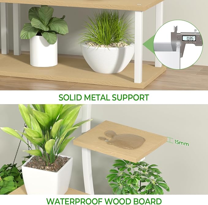 Plant Stand Shelf Rack Indoor with 8 Built in Grow Light, 10 Tiered 65" Tall White Large Lighted Half Moon Curved Plant Stand for Indoor Growing, 2 Pack Arch Sturdy High Herb Shelving