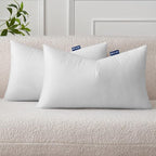 MIULEE Set of 2 Throw Pillow Inserts 12x20 Inches, Nowoven Decorative Pillow Inserts for Living Room