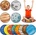 Tinideya 12 Pcs Kids Carpet Circle Seats for Class 16 Inch Round Classroom Rug Floor Cushions Soft First Day of School Educational Mat Non Slip Back to School Learning Playing Areas(Space Planet)