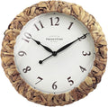 Presentime & Co. Farmhouse Series, Rustic Woven Clock, 14 inch, Natural Woven Water Hyacinth/Sea Grass. Wall Sculpture, Wall Art and Timepiece for Home Decoration/Decoration/Farmhouse Décor