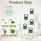 iDavosic.ly Plant Stand Indoor Outdoor, 5 Tier Corner Metal Flower Display Holder Shelf, Folding Tall Orchid Rack for Patio Balcony Porch Garden Living Room House, Light Green