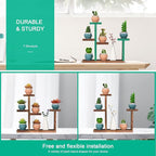 Wooden Tabletop Plant Stand - 5 Tier Succulent Plant Holder Decorative Planter Holder, Small Desktop Flower Pot Rack Shelf for Decoration Living Room Home Office Windowsill