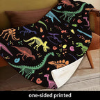Throw Blanket for Couch, 300GSM Warm Soft Cozy Flannel Blanket, Cute Blanket for All Seasons Bedroom Home Decor Gifts, Colorful Dinosaurs 50x60 Inches