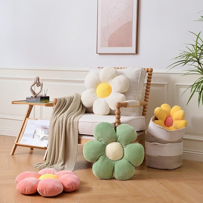 Flower-Shaped Throw Pillow Cushion Flower Pillow Soft Seating Plush Pillow 23.62" Blue Floor Pillows Home Decorative Seating Cushions