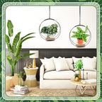 Hanging Planter for Indoor Plants,Plant Hanger with Wood Base,Boho Macrame Hanging Plant Holder,Wall Ceiling Window Hanging Plant Holder,Home Décor, Black, Round(Plants/Pots Not Included)