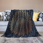 Boho Flower Throw Blanket Mandala Bohemian Aesthetic Paisley Hippie Blanket for Sofa Bed Couch Chair Or Dorm 50"x60"