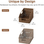 StorageWorks Wicker Baskets for Organizing, Pantry Organizers and Storage, Round Paper Rope Storage Basket for Pantry Shelves, Brown, 2 Pack