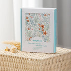 Newborn Swaddle Set with Matching Hat and Bow Set, Floral Baby Girl Newborn Receiving Blankets Baby Swaddle Nursery Wildflower Baby Blanket, Wooden Birth Announcement Card
