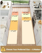 Color&Geometry Anti Fatigue Cushion Kitchen Mat for Floor -17"x59",Easy Clean, Water & Oil Proof, Anti Slip, Foam Rubber Runner Rug for Front Sink Comfort Standing,Brown