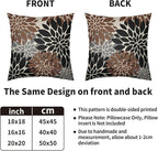 Black Brown Pillow Covers 16X16 Inch Set of 2, Spring Summer Floral Dahlia Flower Cream Decorative Throw Pillow Covers Outdoor Modern Farmhouse Cushion Case for Home Couch Sofa Bed Decor