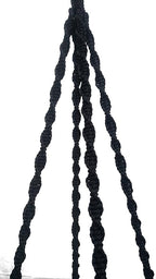 4 Legs Polypropylene Fiber Rope Macrame Plant Hanger Hanging Planter Holders Black& White Color, 48-inches for 10-12" Pot (Black)