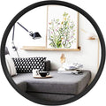 WallBeyond Black Round Mirror Wood Framed 28 inch Circle Wall Mirror for Bathroom Round Wall Mirror for Wall Decor, Vanity, Entryway Living Room
