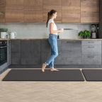 Mattitude Kitchen Mat 2PCS Kitchen Rugs Cushioned Anti-Fatigue Rug Waterproof Standing Desk Mat Kitchen Mats for Floor Kitchen Rug Set for Kitchen, Sink, Office 17.3"×30"+17.3"×59"-0.47inch Dark Grey