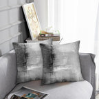 Britimes Throw Pillow Covers Modern Home Art Decor, 18 x 18 Inches Set of 2 Abstract Oil Painting Pillowcases for Bedroom, Living Room, Cushion Couch Sofa, Abstract White Grey