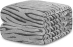 MACEVIA Fleece Throw Blanket for Couch Fuzzy Giraffe Decor 3D Zebra Print Blanket Lightweight Cozy Comfy Super Soft Black and White Blanket for Bed,Sofa 260GSM (Black Zebra,50x60inches)