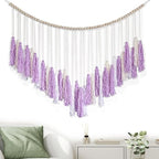 EOBTAIN Purple Macrame Wall Hanging Large Tassel Garland Decor,Bohemian Tapestry for Bedroom Living Room,Boho Wall Pediments Girls Nursery Dorm Home Wall Decoration,Birthday Party Gift for Women
