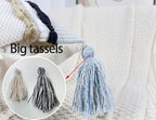 Boho Throw Pillow Covers 16x16 Aesthetic Neutral Boucle Couch Pillow Cover Rainbow Striped Decorative Accent Pillow Case for Couch Bed Sofa Farmhouse Bedroom,Modern Funky,Set of 2 Khaki