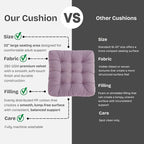 Meditation Floor Pillow Set of 2, Large Velvet Floor Pillows for Sitting, Tufted Floor Seating Cushions for Adults, Big Pillows for Yoga & Living Room, 22x22 Inch, Lavender