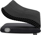 Gel Seat Cushion, Jumbo&Thick Gel Cushion Chair Pads with Non-Slip Cover for Home Office Car Seat Wheelchair, Soft Breathable Honeycomb Seat Pads for Relieve Hip Pain,Black 20x20x1.9inch