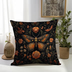 William Morris Abstract Vintage Floral Velvet Butterfly Design Throw Pillow Covers Home Decor, Retro Art Decor Pillowcase Cushion Cover for Bed Sofa Living Room, Square 18x18inch (Orange-Butterfly)
