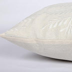 Embroidered Throw Pillow Cover 12x 20, Classical Boho Leaves Natural Linen Pillow Cushion Case, Farmhouse Home Decor for Outdoor Couch Bedroom Car White