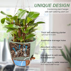 41.5 Inch Macrame Plant Hanger Indoor Outdoor with 12 Inch Flower Pot, Hanging Planter for Plants Holder with Wood Beads for Boho Home Decor (Ivory+Green)
