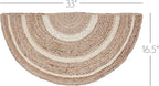 VHC Brands Jute Rug Half Circle, Natural and Crème, 16.5x33