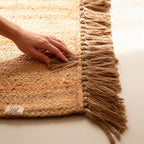 Hand Woven Jute Braided Rug, – Natural, Reversible Boho Entry Area Rugs for Kitchen, Living Room I Farmhouse Indoor Outdoor Decorative Floor Rug - (5 x 7)