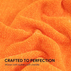 RECYCO Throw Blanket Soft Cozy Chenille Throw Blanket with Fringe Tassel for Couch Sofa Chair Bed Living Room (Orange, 50'' x 60'')