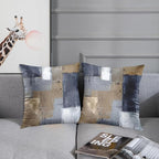 Britimes Throw Pillow Covers Modern Home Art Decor, 16 x 16 Inches Set of 2 Pillow Cases Decorative, Abstract Oil Painting Pillowcases for Bedroom, Living Room, Cushion Couch Sofa, Brown Blue