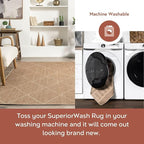 Nuloom Jonie Natural/Ivory, 4' x 6', Diamonds, Soft and Textured, High Traffic, Stain Resistant, Easy Clean, Durable, Machine Washable Area Rug for Bedroom, Living Room, Dining, Den, Foyer, Entryway