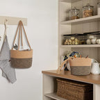 Hanging Planter Basket 2 Pack Jute Hanging Plant Holder Handmade Boho Plant Hangers Rope Woven Hanging Plant Holder Modern Storage Organizer Plant Hangers for Indoor Home Decor