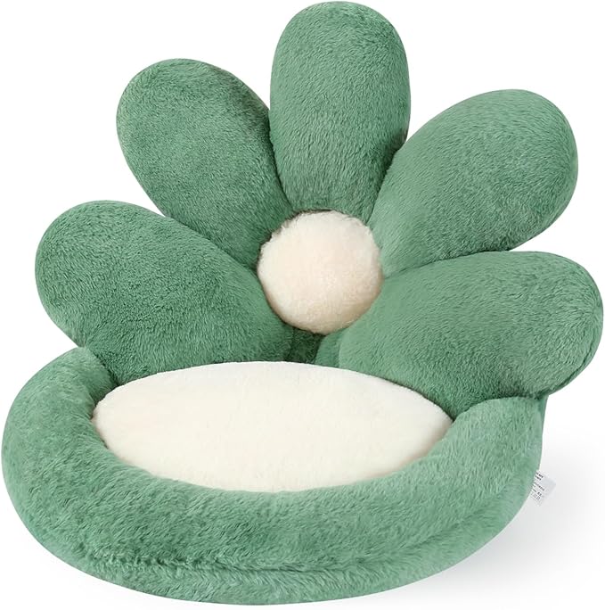 Ditucu Flower Shape Chair Pillow Cute Seat Cushion 21 inch Comfy Lazy Sofa Floor Pillows Dorm Seating for Bedroom Decor Green