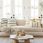 MIULEE Set of 2 Sage Green Boho Decorative Pillow Covers 16x16 Inch Farmhouse Rustic Couch Throw Pillows Modern Cotton Cushion Covers Retro Cute Macrame Woven Spring Home Decor for Bed Sofa Chair